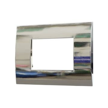ETTROIT Placca Plastica 3P Colore Cromato Lucido Serie Venus Compatibile Con Vimar Arke VA83313