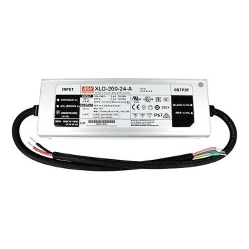 MeanWell XLG-200-24-A Trasformatore driver led AC/DC 200W 24V 8.3A 100-305V regolabile potenziometro integrato funzione PFC Waterproof IP67