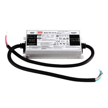 MeanWell XLG-75-12-A Trasformatore driver led AC/DC 60w 12V 5A 100-305V regolabile potenziometro integrato funzione PFC Waterproof IP67