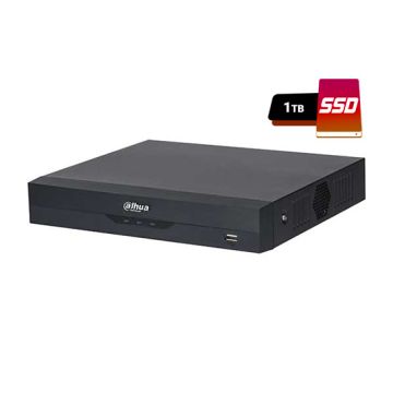 Dahua XVR5104H-4KL-I3-1 pro series AI 1U WizSense penta-brid 4k uhd 4CH 5IN1 p2p smd plus face detection ivs IoT include SSD da 1TB