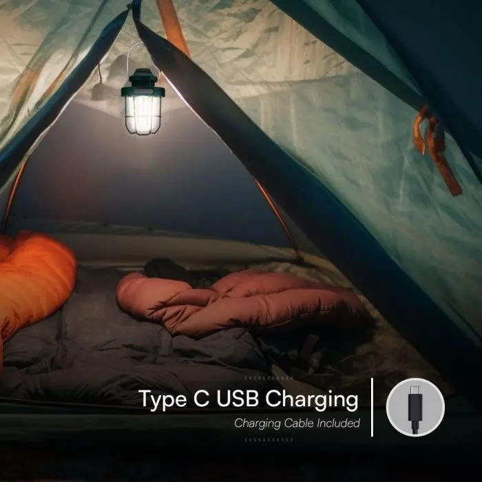 YFW Lampada Da Campeggio LED Ricaricabile 5200 MAh - Lanterna Portatile Con 4 Modalità Luce, Dimmerabile, Power Bank E Gancio Magnetico - 255 Ore Di Autonomia - 4