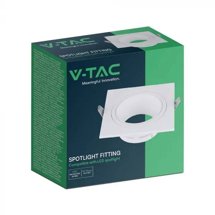V-TAC VT-874 GU10 GU5.3 Spot Led Encastrable Rond Aluminium Noir Sku