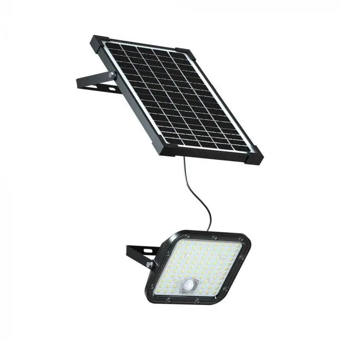 Spot LED noir V-TAC VT-432 30W avec panneau solaire et