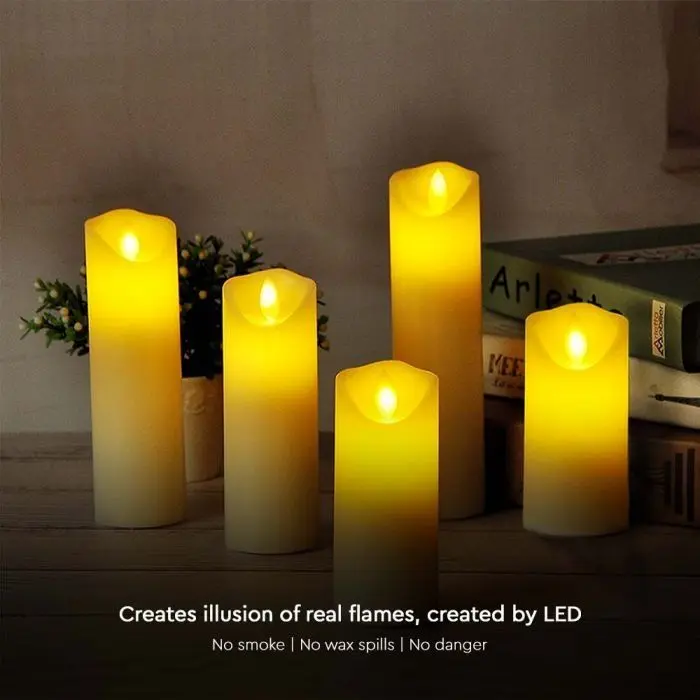 Salipt Candele LED Con Fiamma Oscillante - Set Di 3 Con Telecomando E