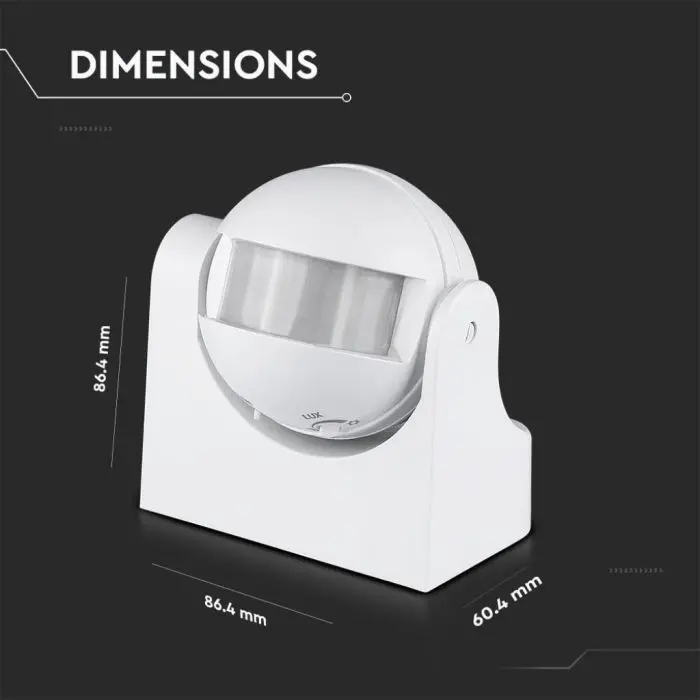 V-TAC SENSORE DI MOVIMENTO A INFRAROSSI IP20 BIANCO - SKU: 4968 - VT-8004 - Foto 8