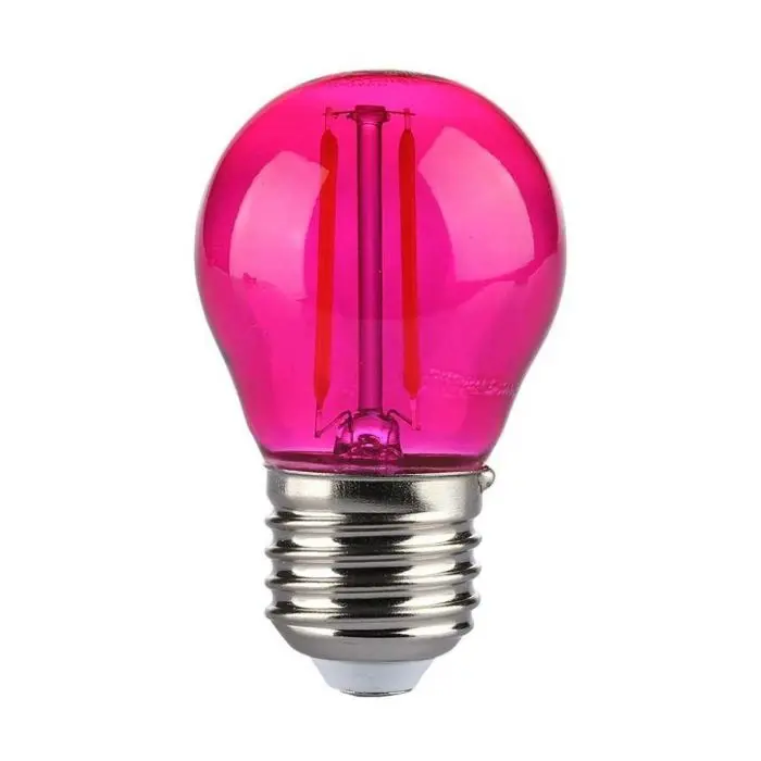 V-TAC VT-2132 Lampadina led rosa lampada 2W E27 G45 filamento vetro  colorato pink - SKU 217410