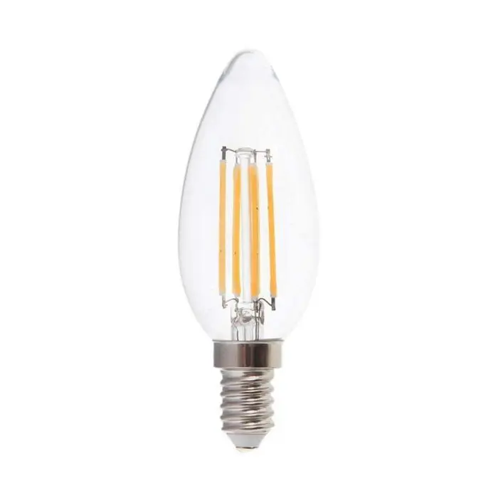 V-TAC VT-2127 Ampoule bougie LED E14 6W 100LM/W filament blanc