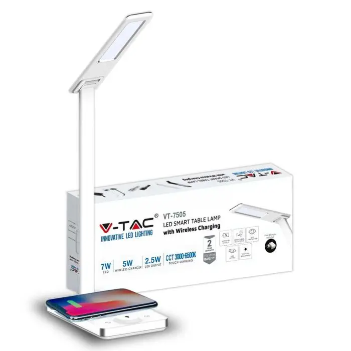 V-TAC VT-7505 Lampada da tavolo LED 7W touch cambia colore 3in1