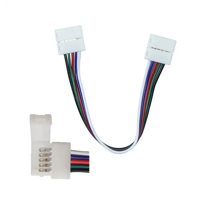V-TAC 2587 Connecteur Flexible pour Bande LED RGB+W SMD5050 Multicolore  avec 2 Clips 5 Broches