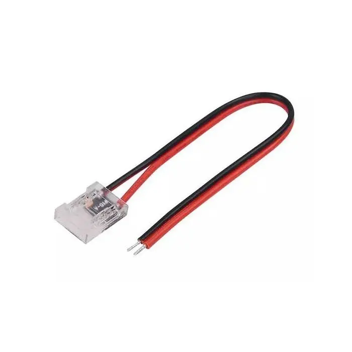 V-TAC Connettore flessibile innesto rapido per strisce LED COB di larghezza  8mm da 2 PIN e cavi a saldare - sku 2663