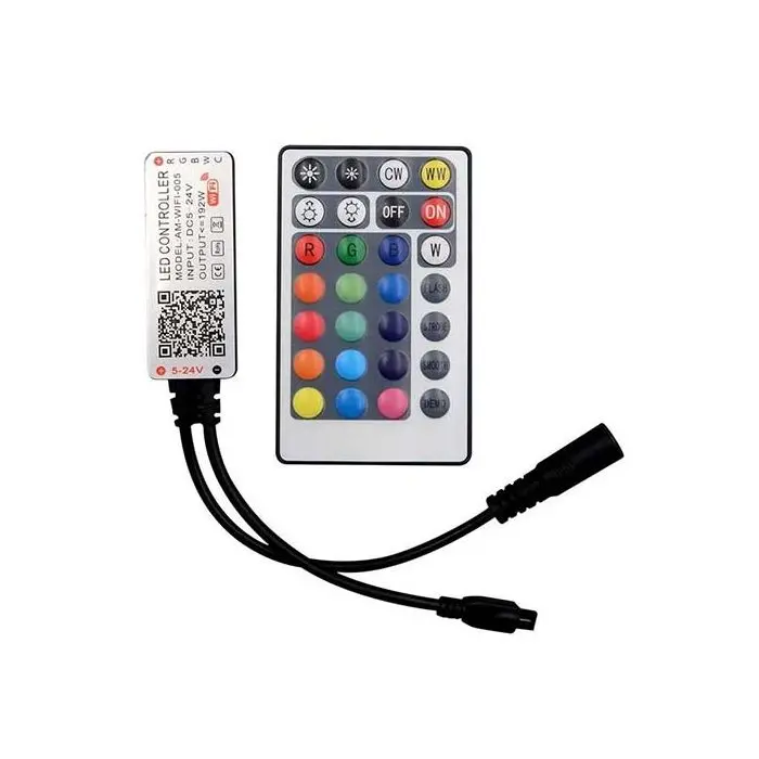V-TAC VT-2429 Controller WiFi per strisce LED color change 3IN1+RGB 12V/24V  con telecomando IR 28 tasti gestione remota da smartphone - SKU 2900