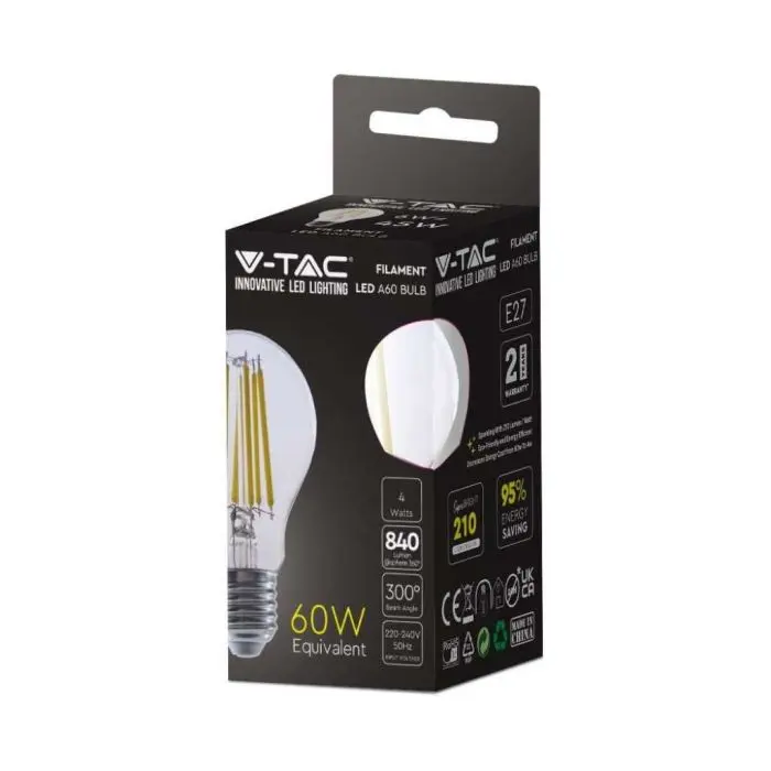 V-TAC VT-2334 Ampoule Led 4W E27 4000k lampe à incandescence A60