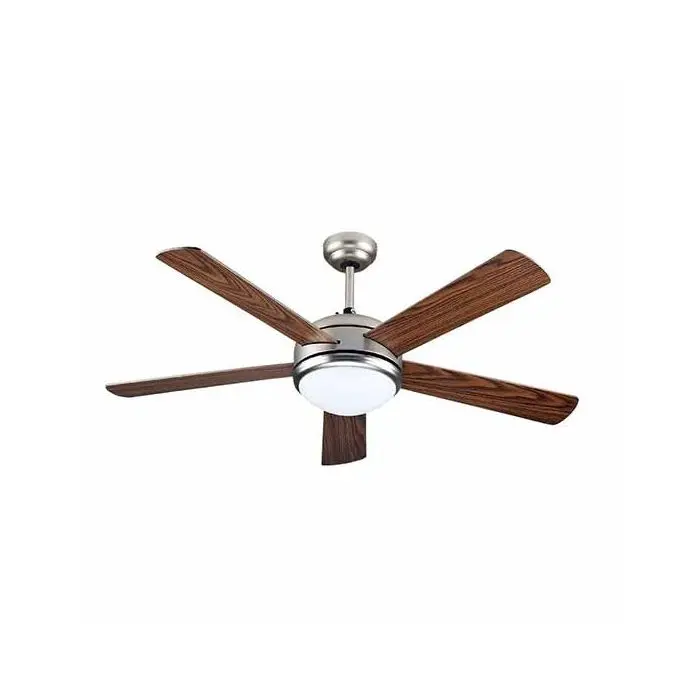 Ventilateur de plafond 52' avec lumière LED 3 pales en bois et 6