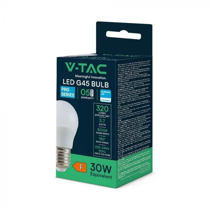 V-TAC PRO VT-1812 Ampoule LED E14 drop G45 3.7W Puce SMD samsung