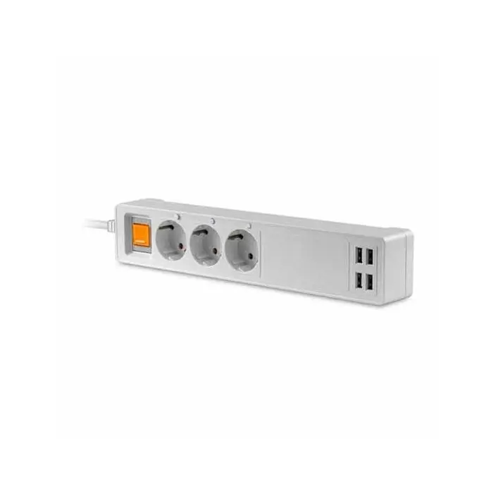 V-TAC Smart Home VT-5018 Rallonge électrique Multiprise WiFi 3 x Schuko +  USB ports fonctionne avec smartphone - sku 8447