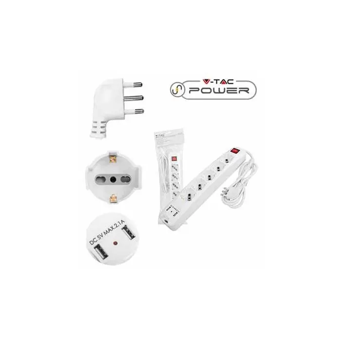 Ciabatta Multipresa V-TAC Con 7 Prese E Interruttore - Cavo 1,5m, Bianco - Per Casa, Ufficio E Negozio - Foto 9