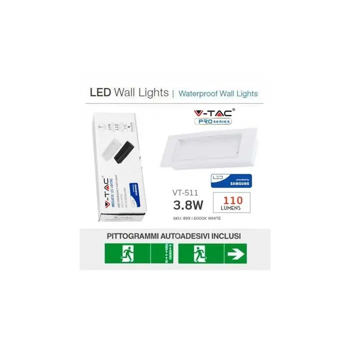 Lampada Emergenza 3,8w 6000k Lunga Durata Con Pittogrammi - Foto 6