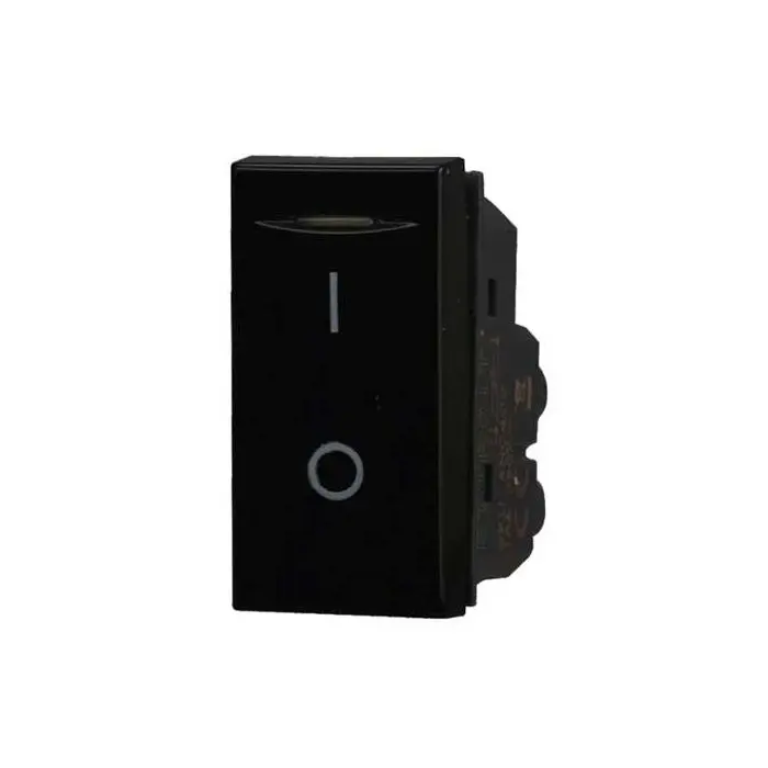 Interrupteur bipolaire 2P 16A 250Vac compatible Bticino Axolute couleur  noir Ettroit AN0402