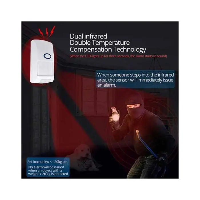 Sensore Di Movimento A Soffitto Per Kit Allarme 433Mhz, PIR-700 - CHUANGO - Foto 11