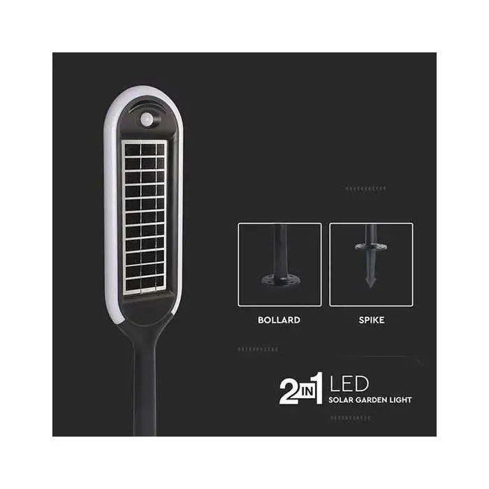 V-TAC VT-945 5W LED-Solar Pollerleuchte 4000K mit PIR-Sensor 2IN1  