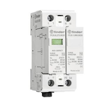 FINDER Single-Phase Surge Arrester 2P 275 VAC 11/20 kA – Model 7P2282750020