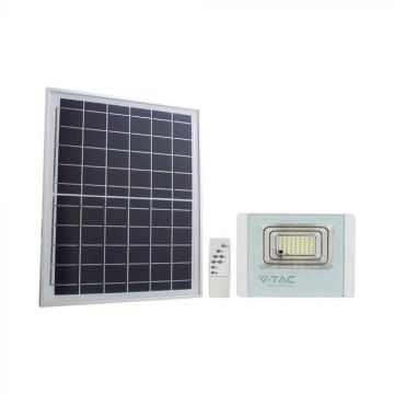 Phare LED V-TAC 12W avec panneau solaire et télécommande, batterie remplaçable 4000K blanc - 23018