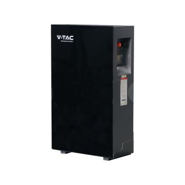 V-TAC 10,24 kWh Solar-Wechselrichter-Speicherbatterie mit integriertem BMS, CEI 0-21, 51,2 V, 200 Ah, WiFi, Touchscreen, Glasdesign, Schwarz, 10 Jahre Garantie – 12282