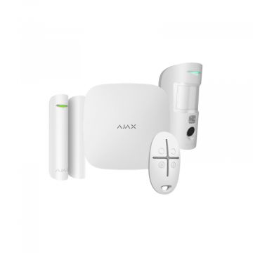 Ajax StarterKit Cam HDR (8EU) ASP Kit Allarme Professionale Wireless 2G Bianco GPRS/Ethernet – Cod. 156253.381.WH1