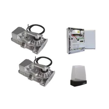 Kit CAME FROG‑X 8K01MI‑008 – Automatización subterránea de doble hoja 24 V, 2 motores, cuadro CXN BUS, luz intermitente