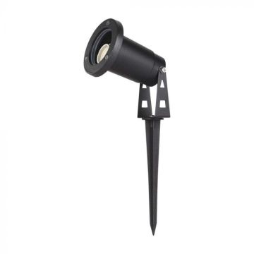 V-TAC VT-1119 LED aluminum garden spike with GU10 lamp holder 88*75*245mm adjustable, black color IP65 - sku 10372