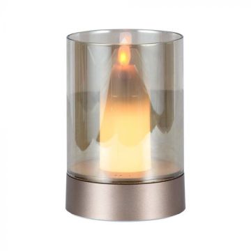 V-TAC VT-7564 LED candle table lamp 2W 3000K with rechargeable battery and motion sensor champagne gold color - SKU 10566