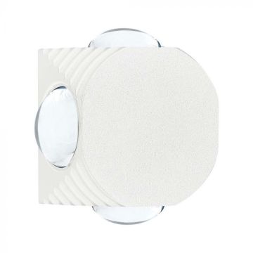 V-TAC VT-2544 4W round LED wall lamp with 4 light beams wall light 4000K white color IP54 - SKU 10591