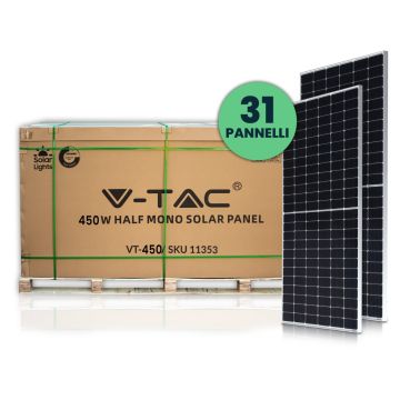Paletten-Photovoltaik-Kit 14 kW, 31 Stück, monokristallines Solarpanel-Modul, 460 W, TIER 1, Klasse 1, schwarzer Rahmen, 2094 x 1038 x 35 mm, IP68 – Artikelnummer 1189631