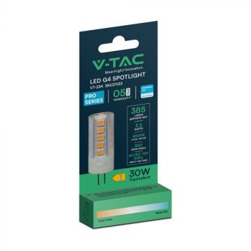 V-TAC PRO Lampadina led Faretto 3.2W attacco G4 luce bianco freddo 6400K Chip Samsung (SKU 21133, VT-234)