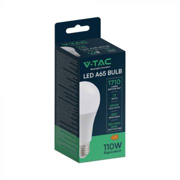 Ampoule LED V-TAC VT-2017-N E27 17W A65 lumière blanc chaud 3000K - SKU 214456