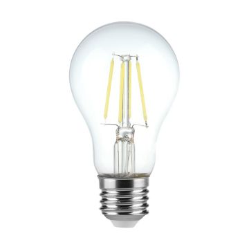 Bombilla LED de filamento V-TAC E27 4 W, 100 lm/W, forma A60, luz 6500 K - 217120