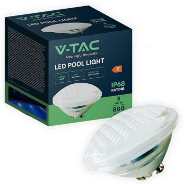 V-TAC Lampada LED Subacquea 12V PAR56 8W 6500K IP68 per Piscina 217555