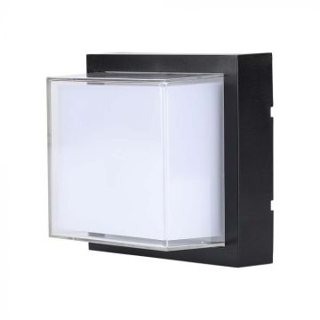 V-TAC VT-828 Lampada LED da parete quadrata 12W applique da muro luce bianco CALDO 3000K nero IP65 - sku 218543