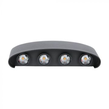 V-TAC VT-848 Lampada applique LED da parete 7W Doppio Fascio Luminoso Corpo Nero 4000K IP65 - 218620