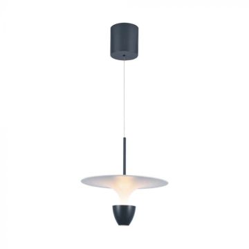 V-TAC VT-7832 LED-Kronleuchter 9 W, höhenverstellbar, modernes Design, 173 cm, Farbe Weiß/Grau, Licht 3000 K – 23103