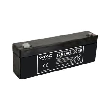 Batterie Plomb V-TAC 2Ah 12V pour UPS, alarmes, vidéosurveillance Plomb-Acide T1 178*35*60mm - 23450