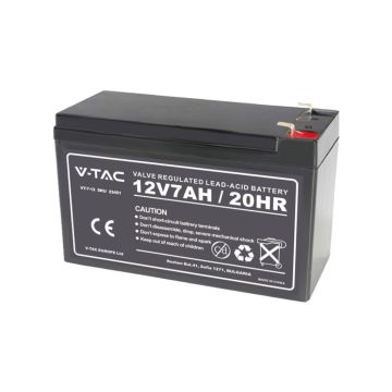 V-TAC Lead acid battery 7Ah 12V for UPS, alarms, video surveillance Lead-Acid T1 151*65*94mm - 23451