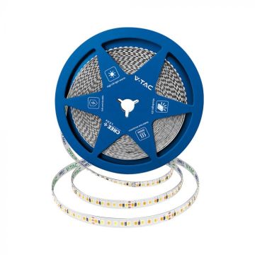 Bande LED V-TAC PRO, puce CREE, 192 LED/m, 15 W/m, 10 m, 24 V, double circuit imprimé, 8 mm, 3 en 1, CCT, IP20 – Réf. 240836