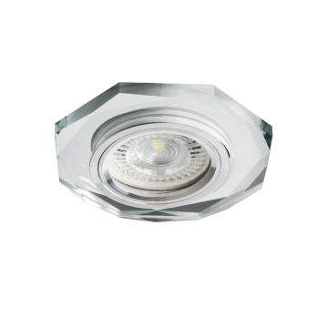 Kanlux OCT-SR led glass spotlight holder octagonal shape silver color for GX5.3 - GU10- 26715 bulb