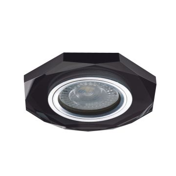 Kanlux OCT-B support de spot en verre forme octogonale couleur noir pour ampoule GX5.3 - GU10- 26715