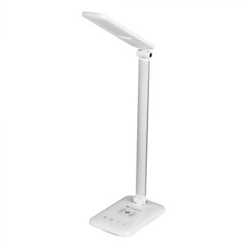 V-TAC VT-1027 Lampada da tavolo LED 7W touch color change 3in1 dimmerabile con base ricarica wireless - SKU 218519