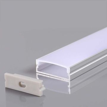 V-TAC VT-8204 Aluminum profile silver color for LED strip with satin cover surface 2m 2000x30x10mm - 23176