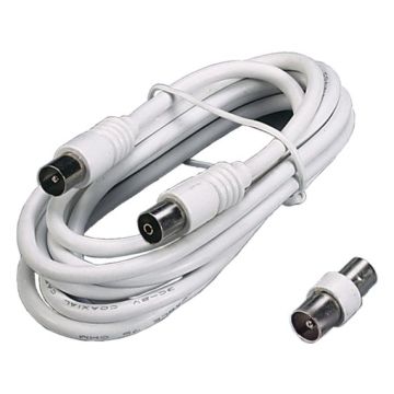 FANTON Linear TV extension 3 m coaxial plug and straight socket Ø 9.5 mm. plug/plug adapter