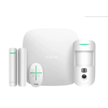 Bezprzewodowy zestaw alarmowy AJAX StarterKit Cam Plus ASP (Hub 2 Plus + MotionCam + DoorProtect + SpaceControl) - 38174