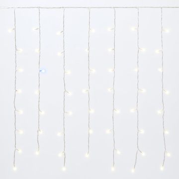 ETTROIT Tenda Luminosa 216 LED, 5M, Luce Bianca, Cavo Bianco, IP65, Prolungabile, Effetto Flash , Con fili a lunghezze alternate (da 3 a 12 cm) per un effetto dinamico